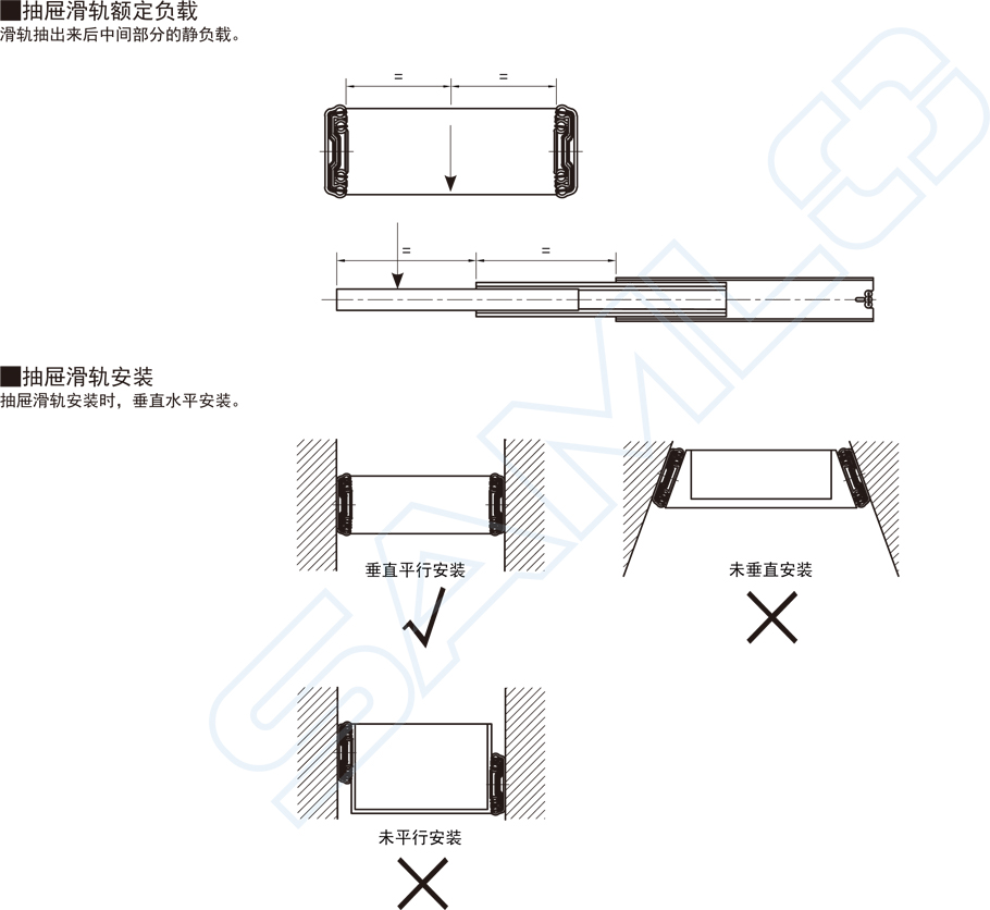 中載型抽屜滑軌-不銹鋼三段式工業滑軌安裝方法