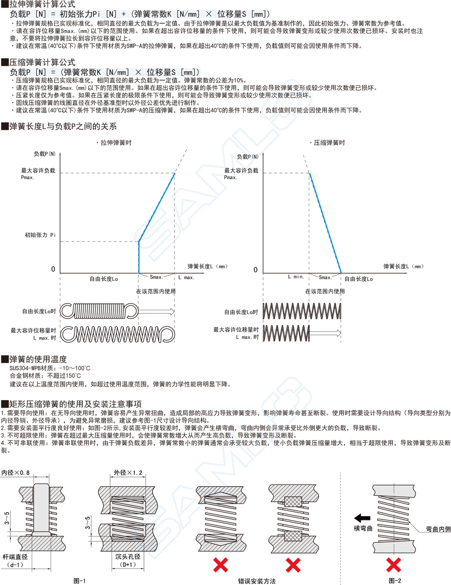 壓縮彈簧-彈簧常數3.5～29.6使用注意事項