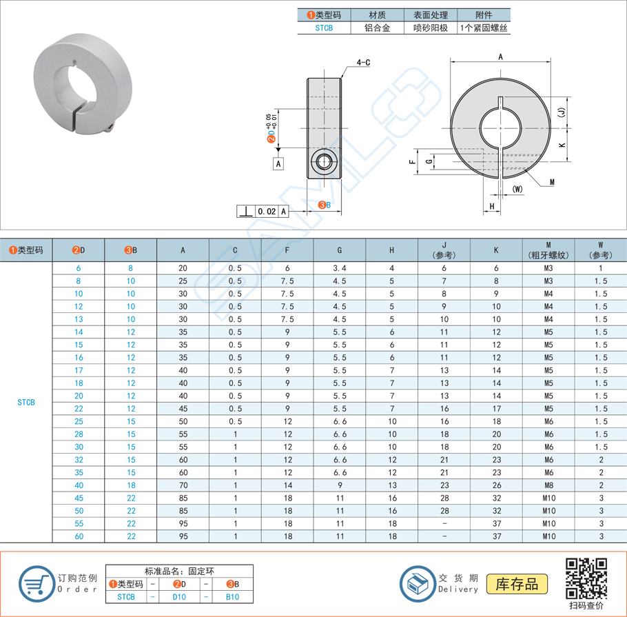 固定環-開口型規格參數尺寸材質
