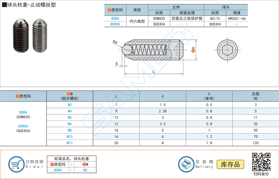 球頭彈性柱塞規格參數尺寸材質