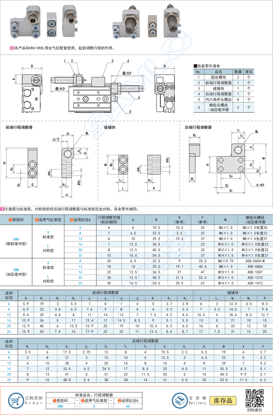 行程調整器CMA規格參數尺寸